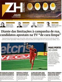 Capa do jornal Zero Hora 09/10/2020