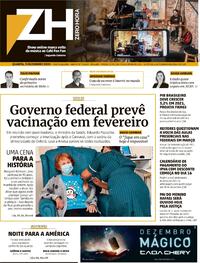 Capa do jornal Zero Hora 09/12/2020