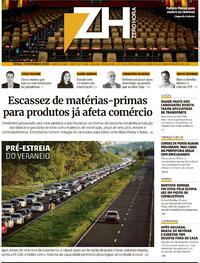 Capa do jornal Zero Hora 13/10/2020