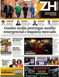 Capa do jornal Zero Hora 13/11/2020