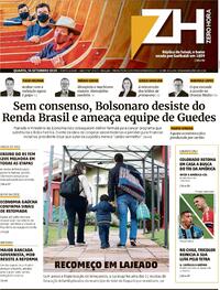 Capa do jornal Zero Hora 16/09/2020
