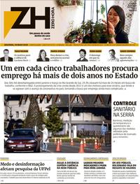 Capa do jornal Zero Hora 18/05/2020