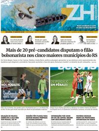 Capa do jornal Zero Hora 18/08/2020