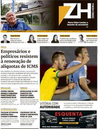 Capa do jornal Zero Hora 18/11/2020