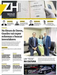 Capa do jornal Zero Hora 21/01/2020