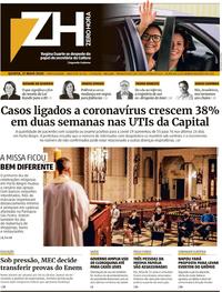 Capa do jornal Zero Hora 21/05/2020