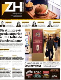 Capa do jornal Zero Hora 22/05/2020