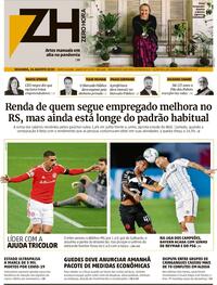 Capa do jornal Zero Hora 24/08/2020