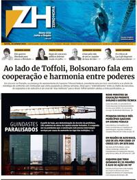 Capa do jornal Zero Hora 26/06/2020