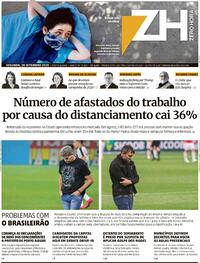 Capa do jornal Zero Hora 28/09/2020