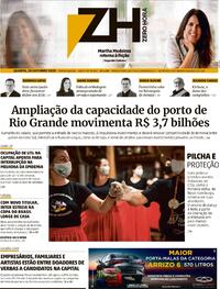 Capa do jornal Zero Hora 28/10/2020