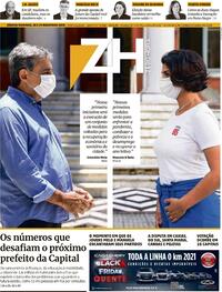 Capa do jornal Zero Hora 28/11/2020