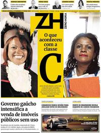 Capa do jornal Zero Hora 29/02/2020
