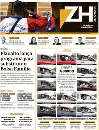 Capa do jornal Zero Hora 29/09/2020