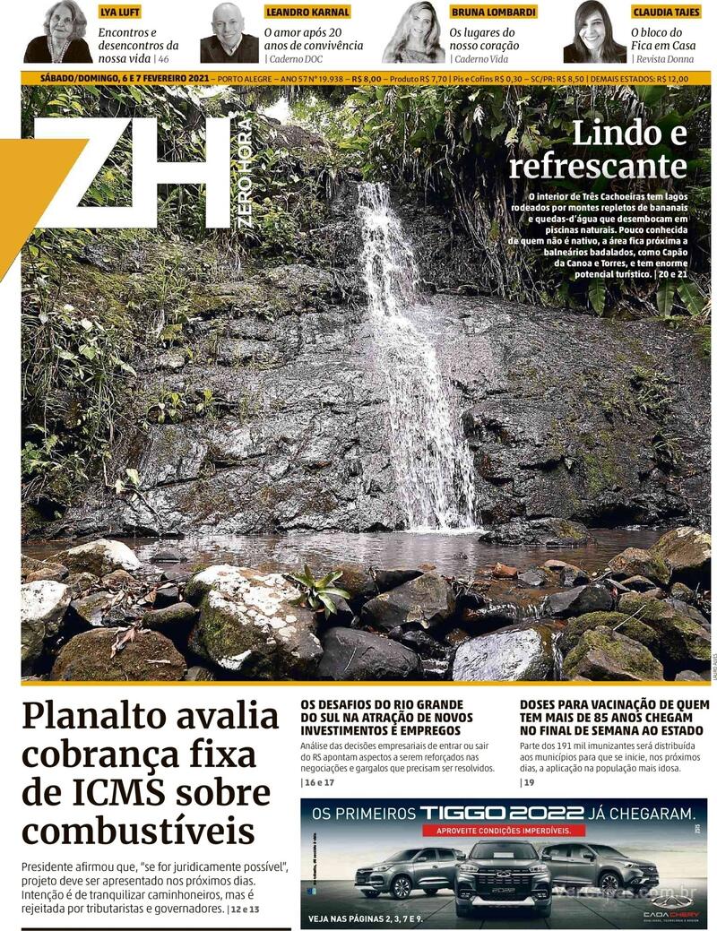 Capa do jornal Zero Hora 06/02/2021