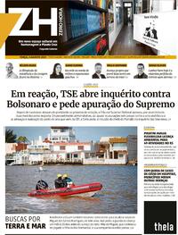 Capa do jornal Zero Hora 03/08/2021