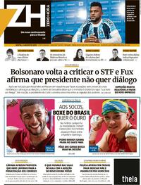 Capa do jornal Zero Hora 06/08/2021