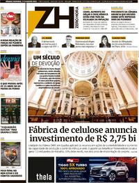 Capa do jornal Zero Hora 07/08/2021