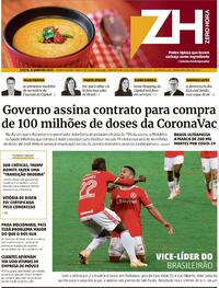 Capa do jornal Zero Hora 08/01/2021