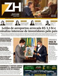 Capa do jornal Zero Hora 08/04/2021