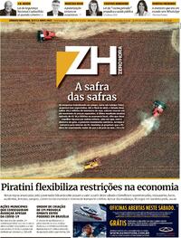 Capa do jornal Zero Hora 10/04/2021