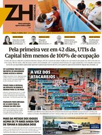 Capa do jornal Zero Hora 13/04/2021