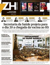 Capa do jornal Zero Hora 14/01/2021