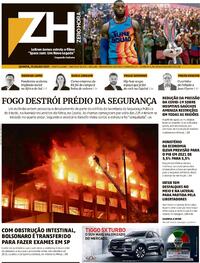 Capa do jornal Zero Hora 15/07/2021