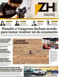 Capa do jornal Zero Hora 20/04/2021