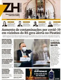 Capa do jornal Zero Hora 20/05/2021