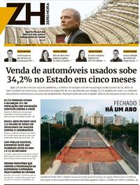 Capa do jornal Zero Hora 22/06/2021
