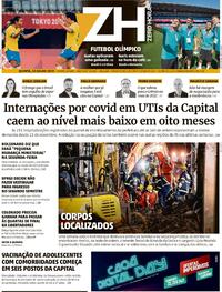 Capa do jornal Zero Hora 22/07/2021