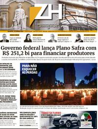 Capa do jornal Zero Hora 23/06/2021