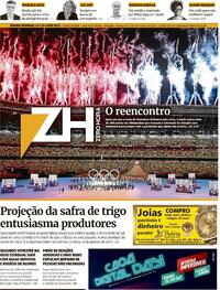 Capa do jornal Zero Hora 24/07/2021