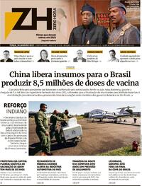 Capa do jornal Zero Hora 26/01/2021