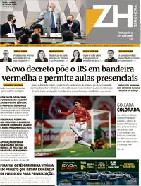 Capa do jornal Zero Hora 28/04/2021