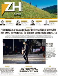 Capa do jornal Zero Hora 29/06/2021