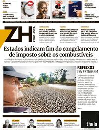 Capa do jornal Zero Hora 15/01/2022