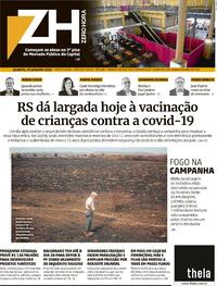 Capa do jornal Zero Hora 19/01/2022