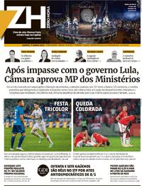 Capa do jornal Zero Hora 01/06/2023