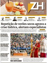 Capa do jornal Zero Hora 06/01/2023