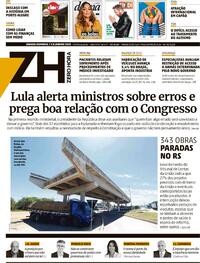 Capa do jornal Zero Hora 07/01/2023