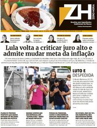 Capa do jornal Zero Hora 07/04/2023