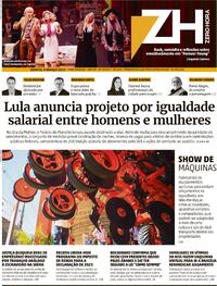 Capa do jornal Zero Hora 09/03/2023