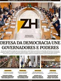 Capa do jornal Zero Hora 10/01/2023