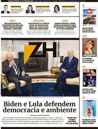 Capa do jornal Zero Hora 11/02/2023