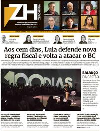 Capa do jornal Zero Hora 11/04/2023
