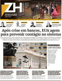 Capa do jornal Zero Hora 14/03/2023