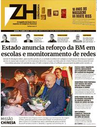 Capa do jornal Zero Hora 14/04/2023