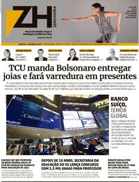 Capa do jornal Zero Hora 16/03/2023